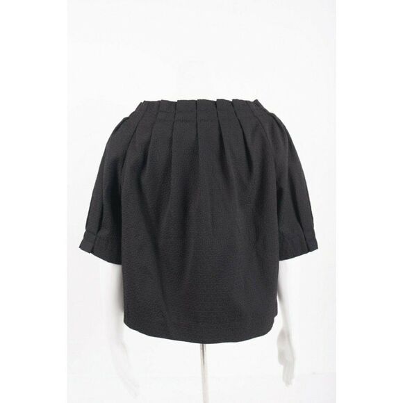 Worth Womens Textured Blazer Jacket Sz 14 Short Sleeved Black Button Front - Picture 4 of 6